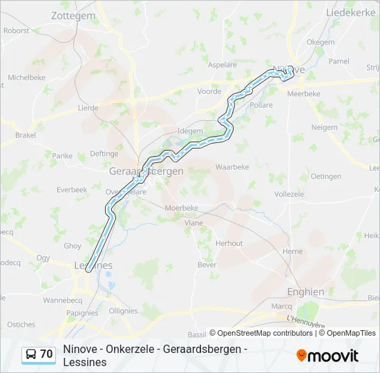 70 Bus Line Map