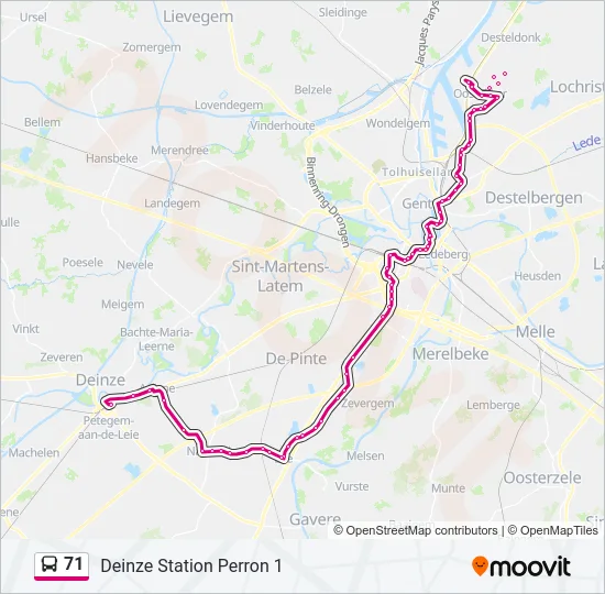 71 Bus Line Map