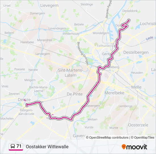 71 Bus Line Map