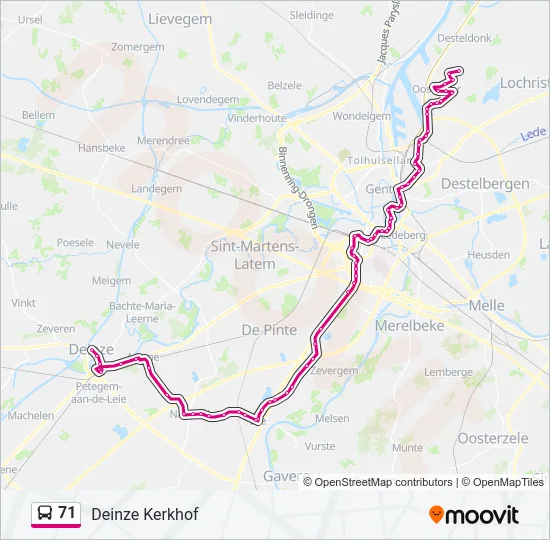 71 Bus Line Map