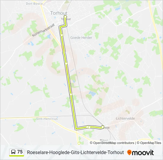 75 Bus Line Map