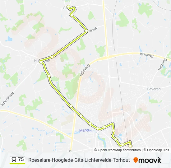 75 Bus Line Map