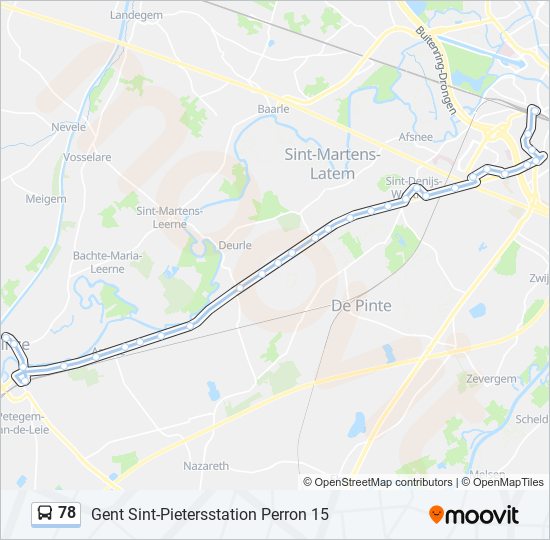 Plan de la ligne 78 de bus