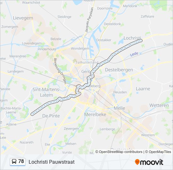 Plan de la ligne 78 de bus