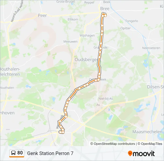 80 Bus Line Map