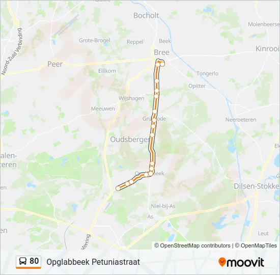 80 Bus Line Map