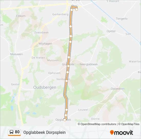80 Bus Line Map
