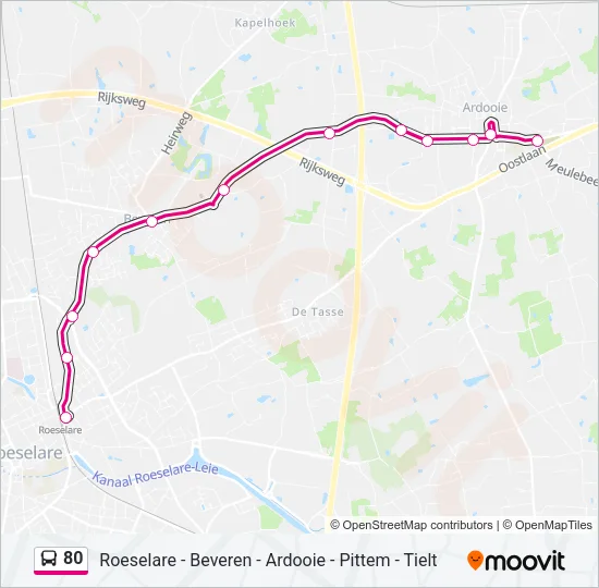 80 Bus Line Map