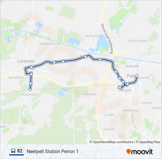 Plan de la ligne 82 de bus