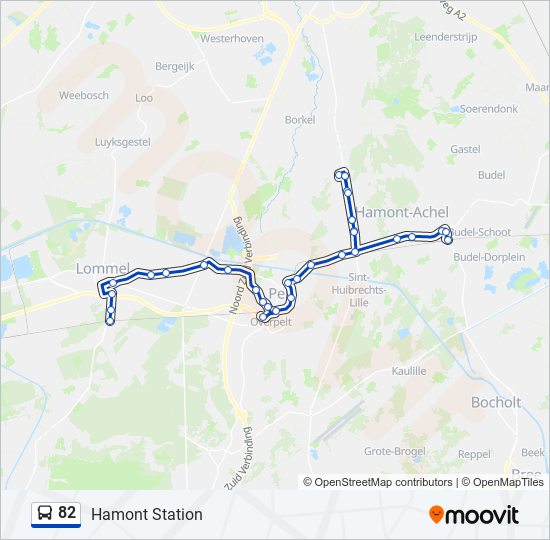 Plan de la ligne 82 de bus