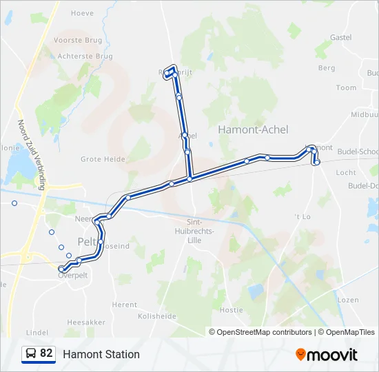Bus 82 lijnkaart