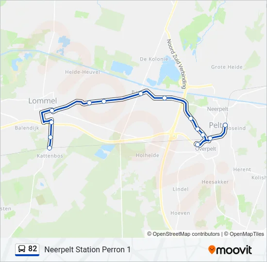 Bus 82 lijnkaart