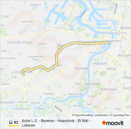 82 Bus Line Map