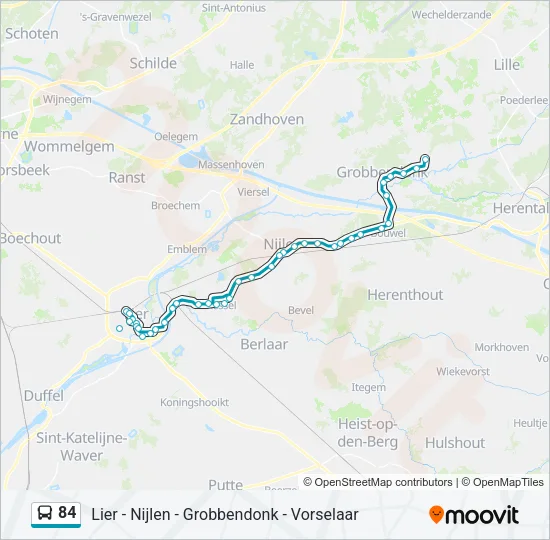 84 Bus Line Map