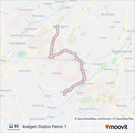 Plan de la ligne 85 de bus