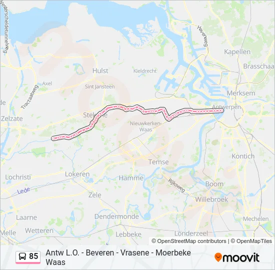 85 Bus Line Map