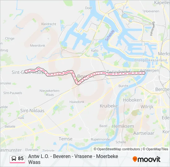 85 Bus Line Map
