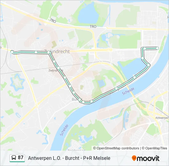 87 Bus Line Map
