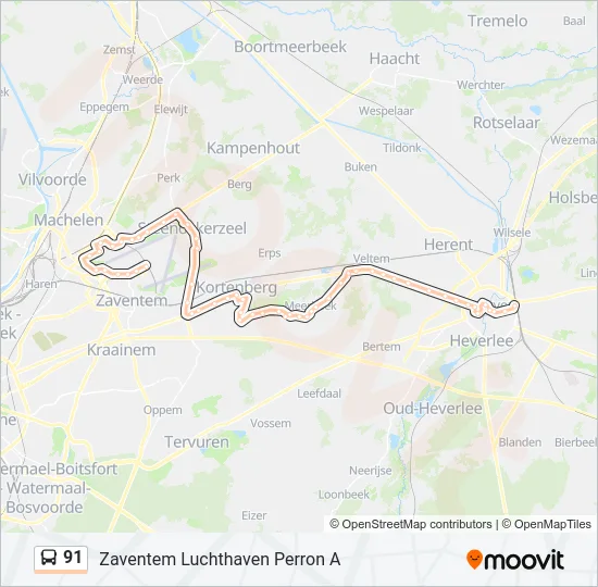91 Bus Line Map
