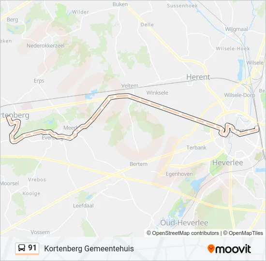 91 Bus Line Map