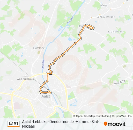 91 Bus Line Map