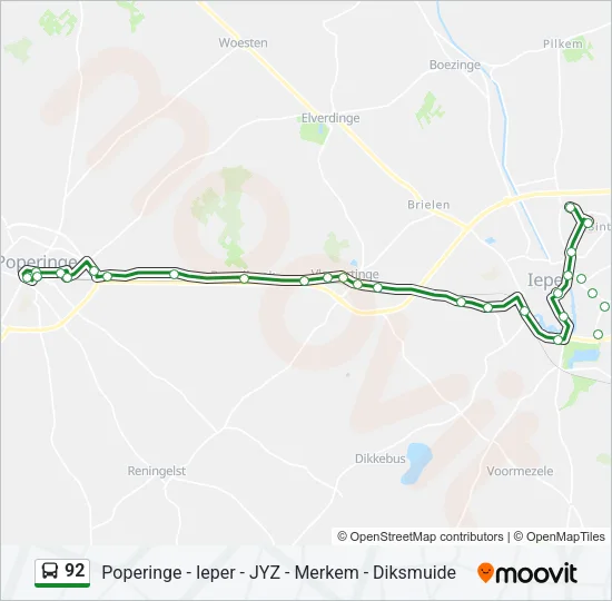 92 Bus Line Map