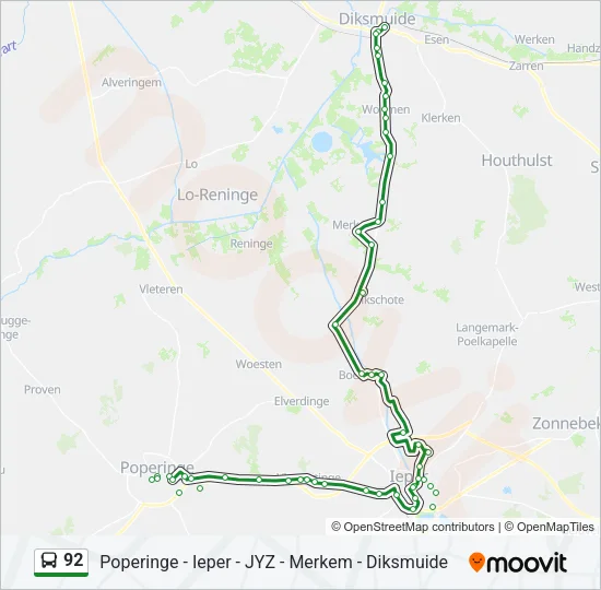 92 Bus Line Map