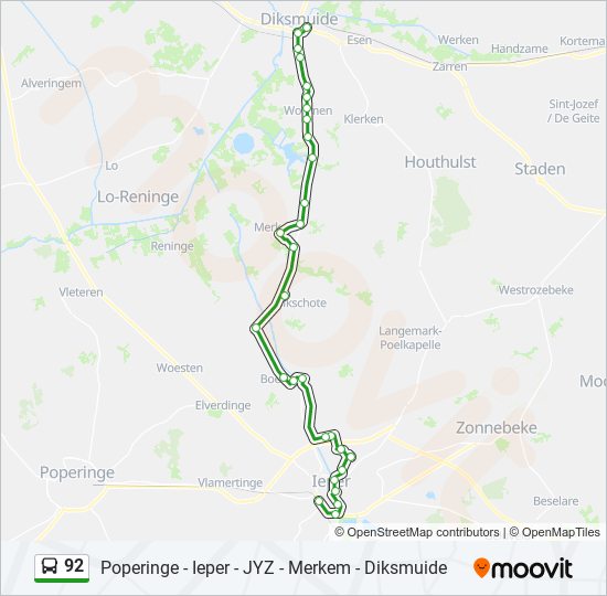 92 bus Line Map