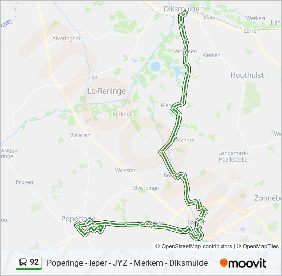 92 bus Line Map