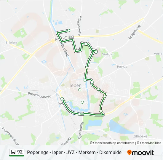 92 Bus Line Map