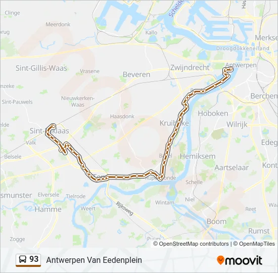 93 Bus Line Map
