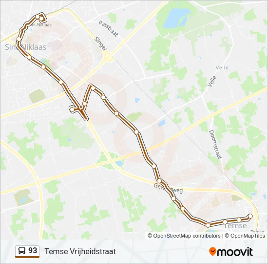 93 Bus Line Map