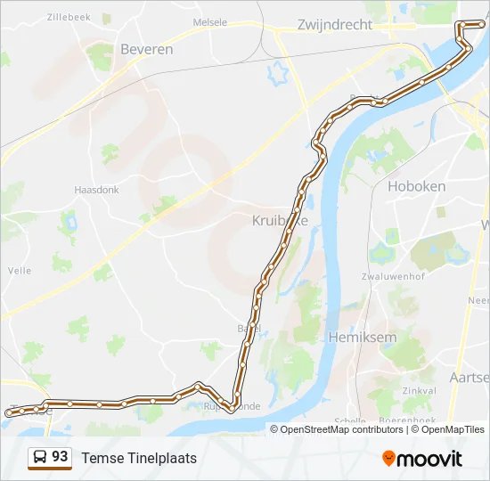 93 Bus Line Map