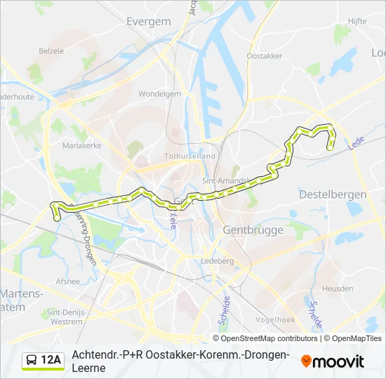 12A Bus Line Map