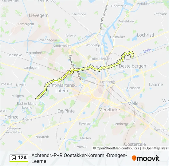 12A Bus Line Map