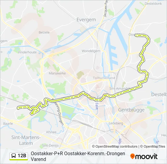 12B Bus Line Map