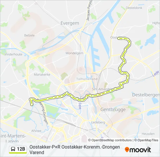 12B Bus Line Map