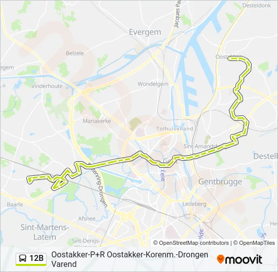 12B Bus Line Map