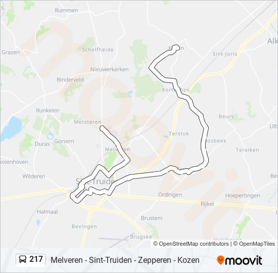 Plan de la ligne 217 de bus