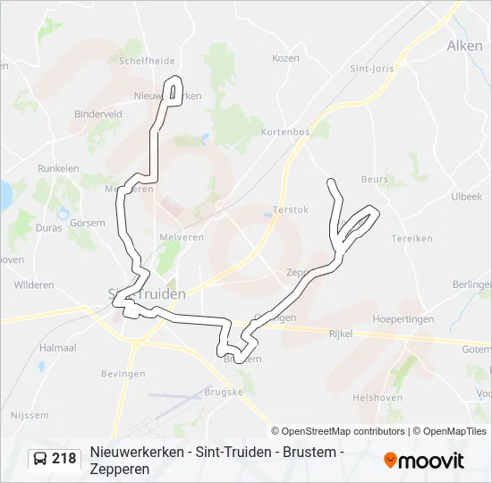 218 Bus Line Map