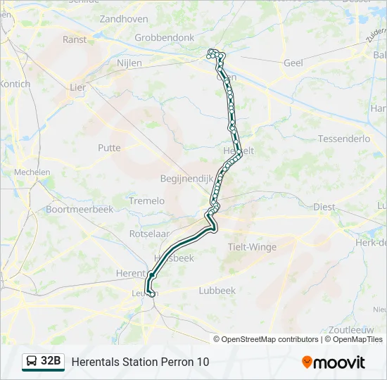 32B Bus Line Map