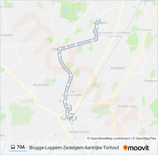 70A Bus Line Map