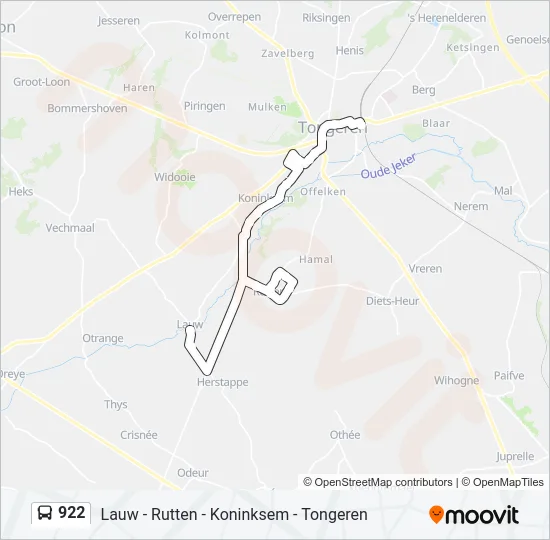 922 Bus Line Map