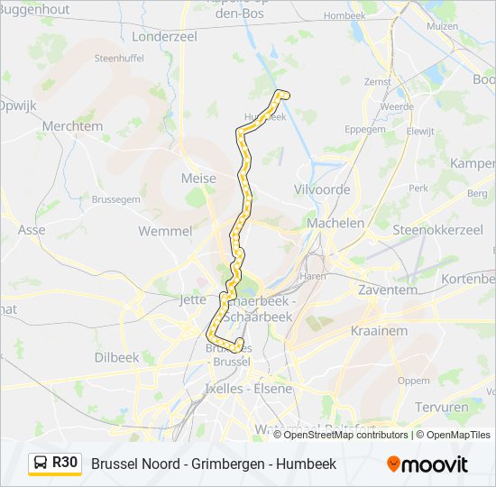R30 bus Line Map