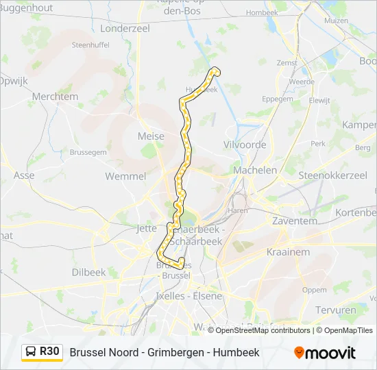 R30 Bus Line Map