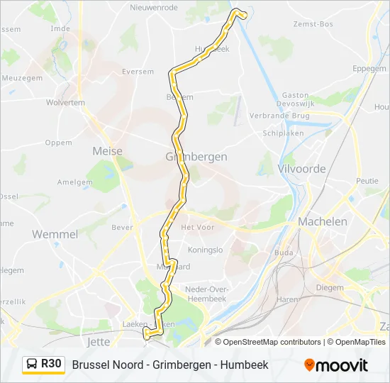 R30 Bus Line Map
