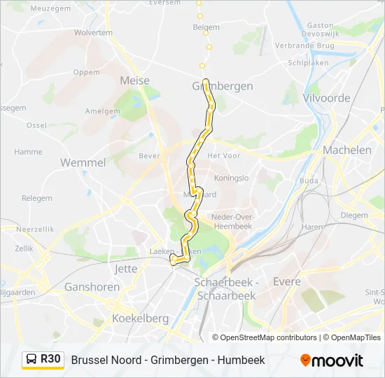R30 Bus Line Map