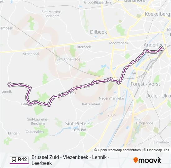 R42 Bus Line Map