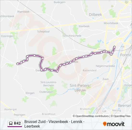 R42 Bus Line Map