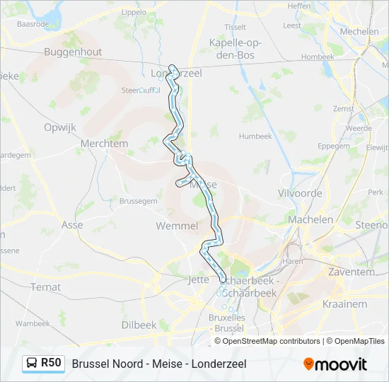 R50 Bus Line Map